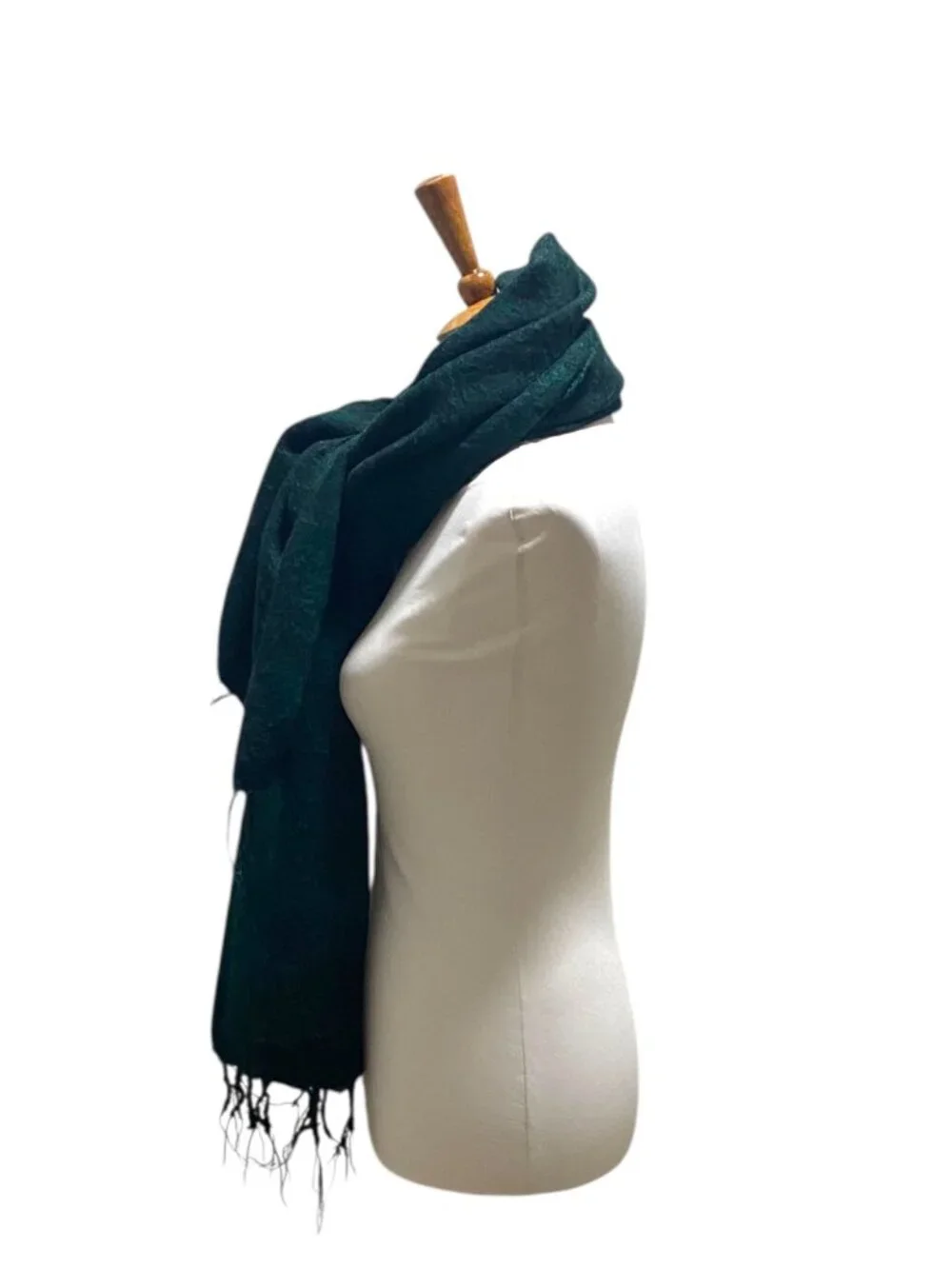 Cheppu From Himalaya Made In Nepal Blanket Scarf Green One Size Boho Coastal
